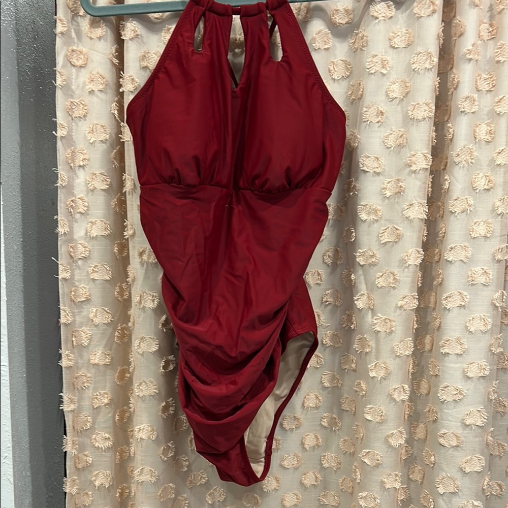 Cupshe Red Halter One Piece Swimsuit